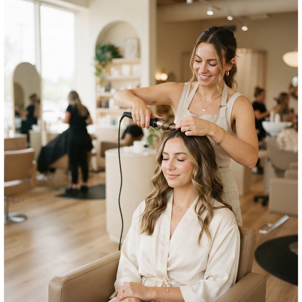 A Maison Lumière stylist caring for a client